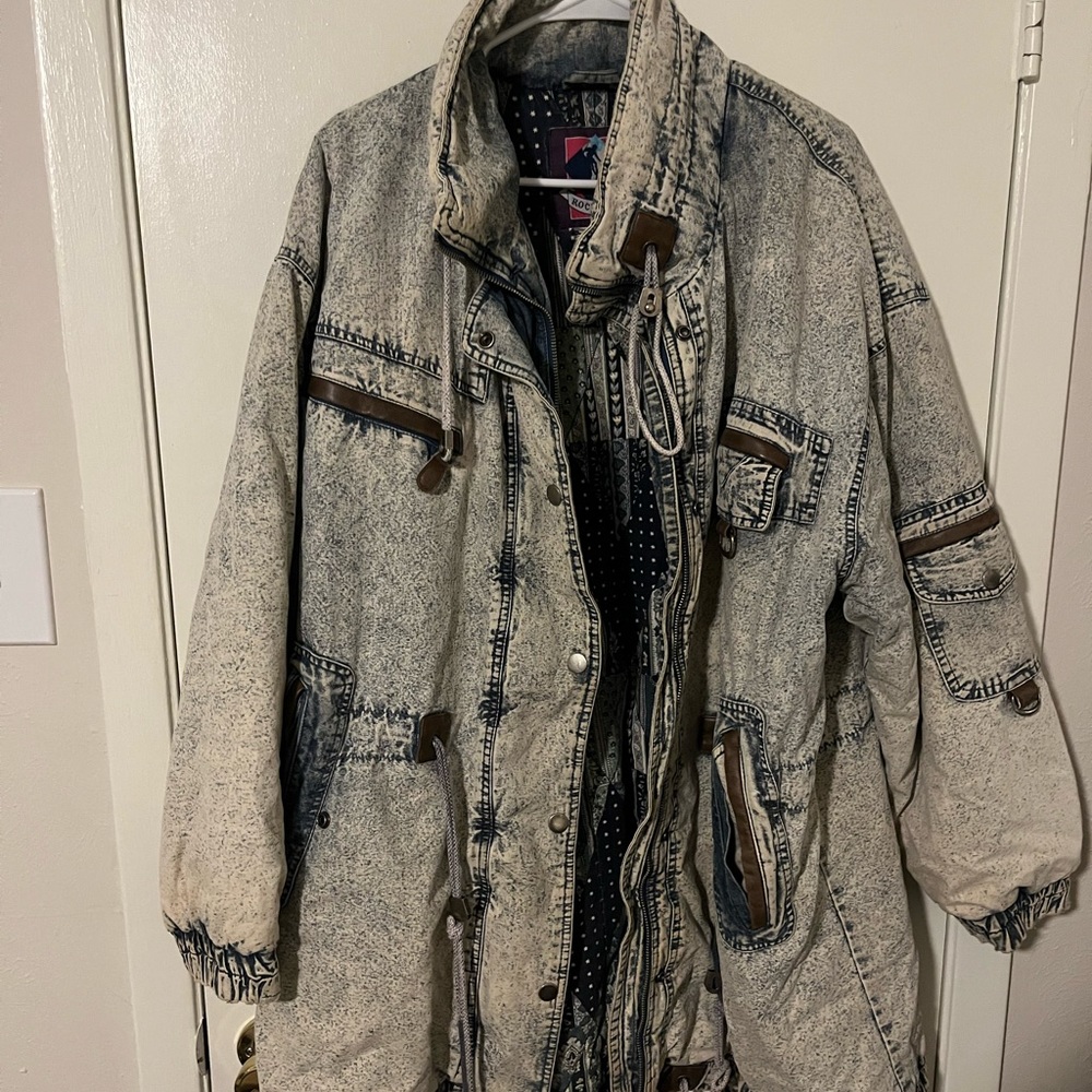 Mens acid wash rock creek vintage jacket